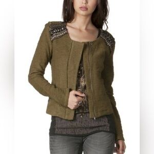 Miss Me embellished wool blend cardigan-small EUC